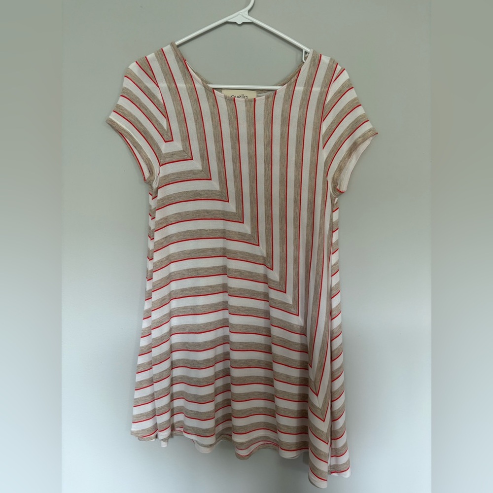 Orange and White A-Line Casual Tunic